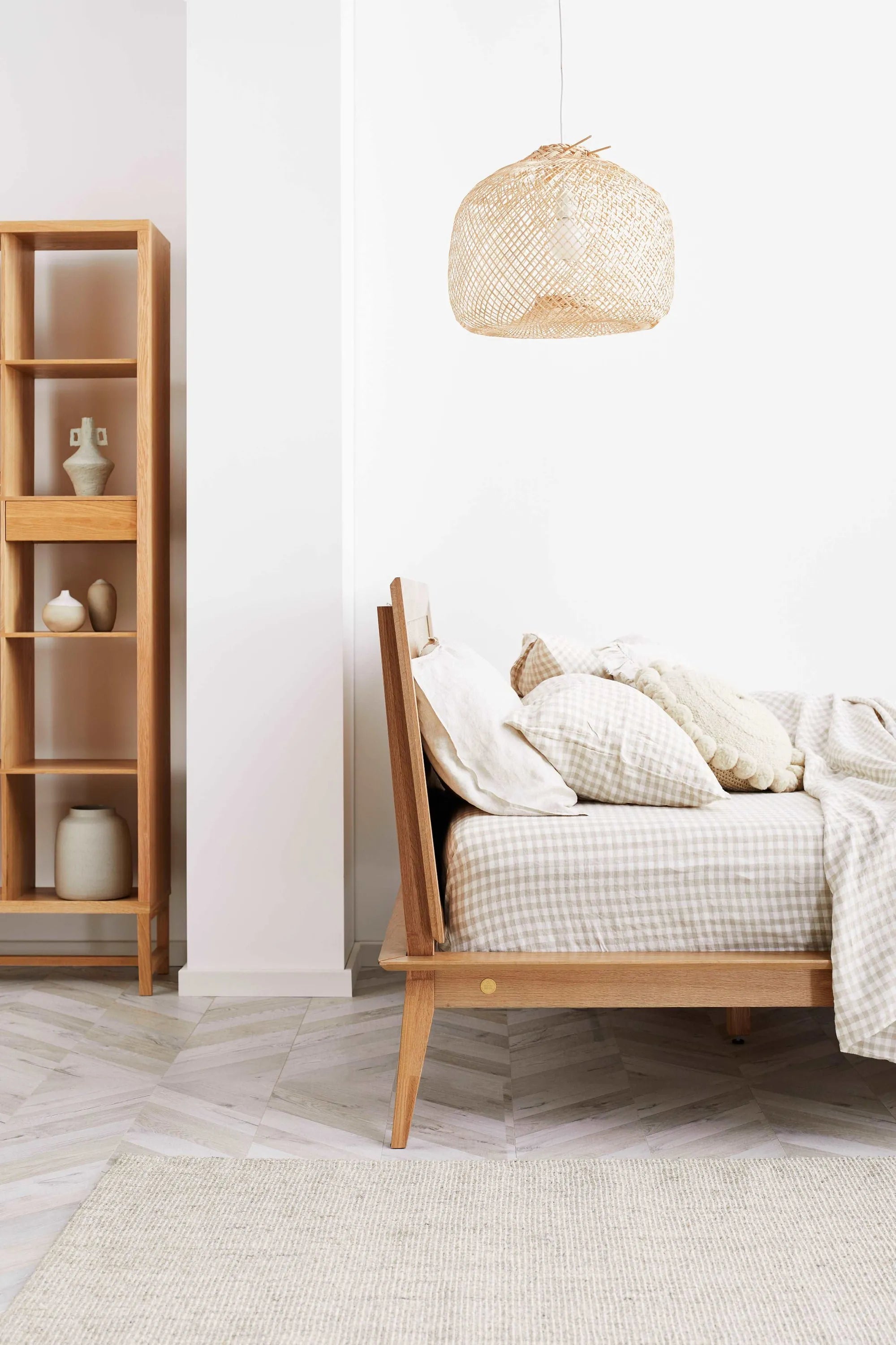 Jolanda Bed Frame Queen Solid American Oak