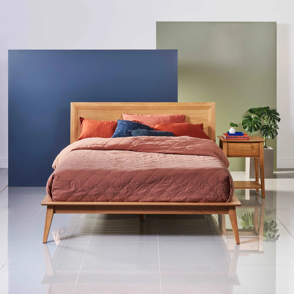 Jolanda Bed Frame Queen Solid American Oak