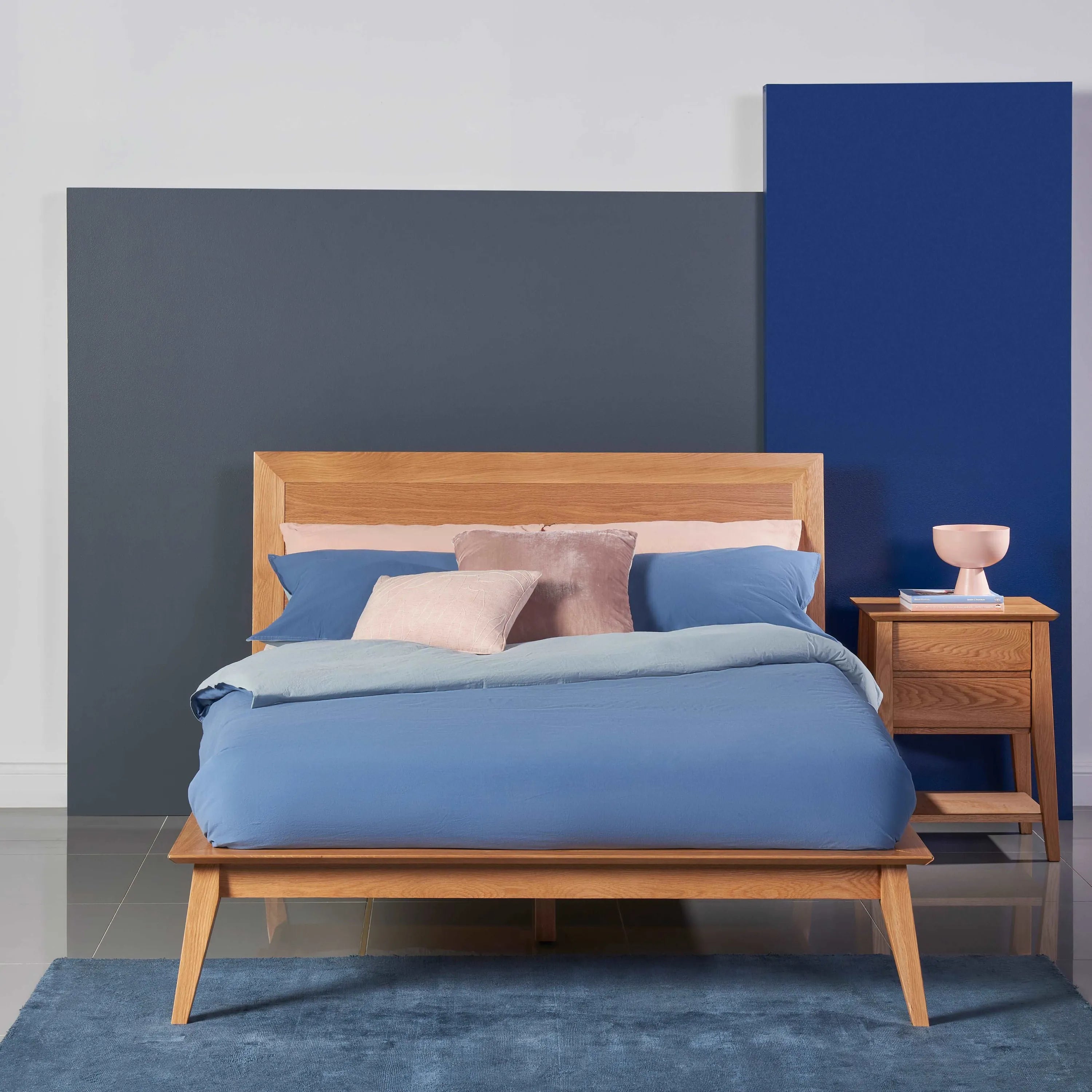 Jolanda Bed Frame Queen Solid American Oak