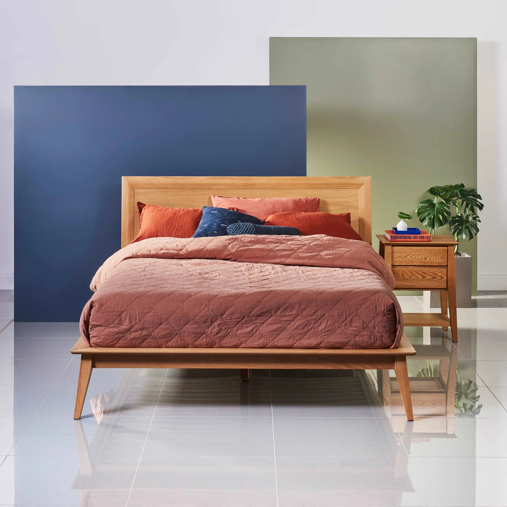 Jolanda Bed Frame Queen Solid American Oak