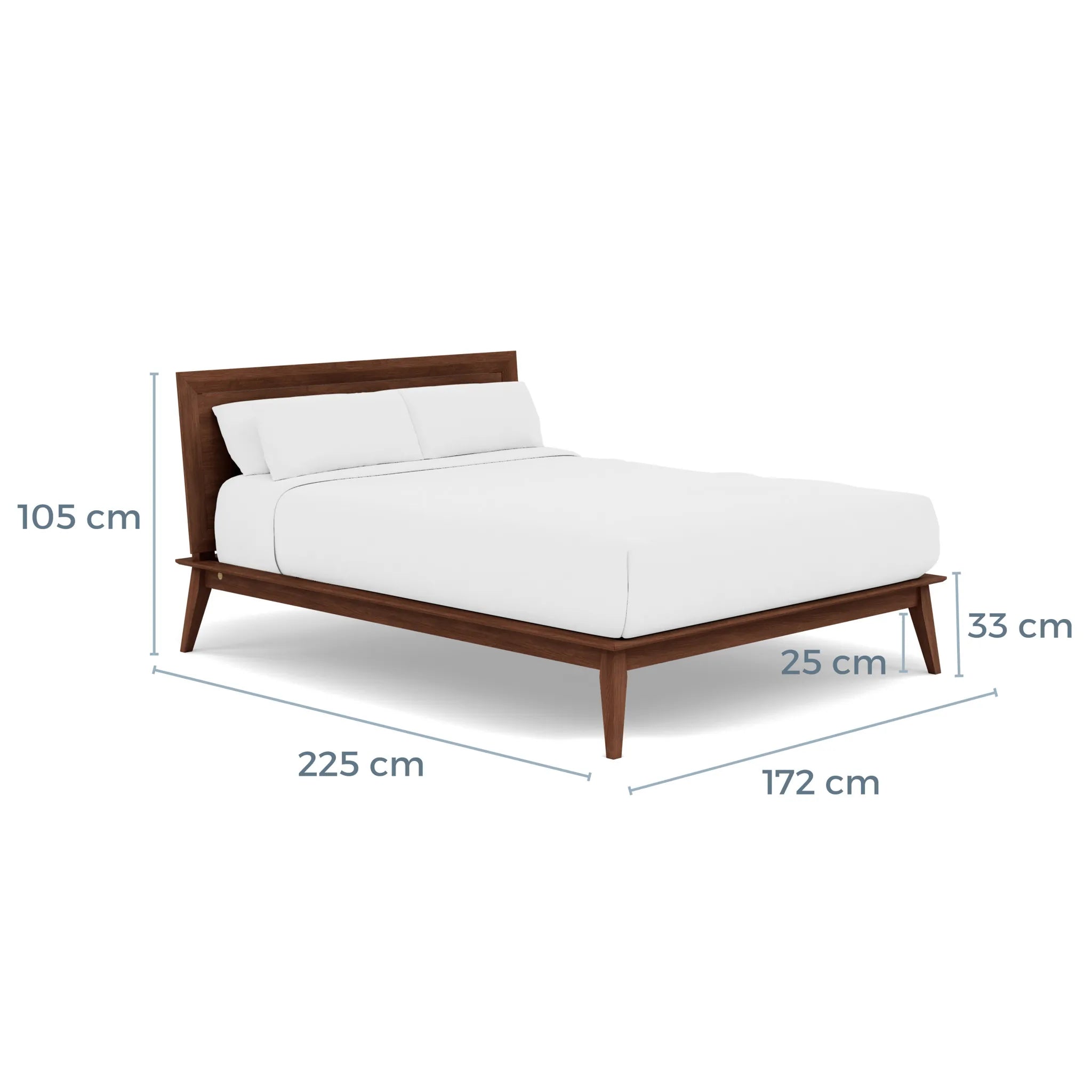 Jolanda Bed Frame Queen Solid American Walnut