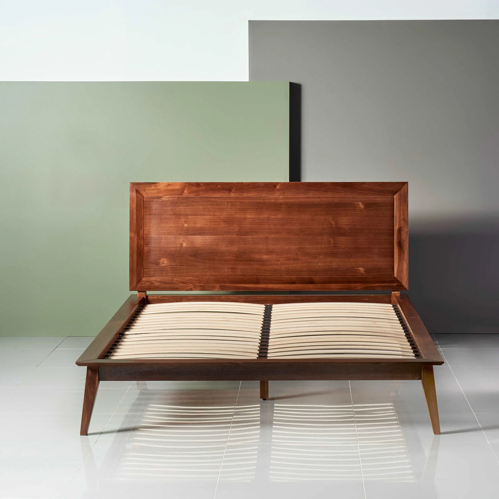 Jolanda Bed Frame Queen Solid American Walnut