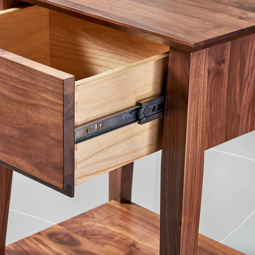 Jolanda Bedside Table 1 Drawer 50 x 40cm Solid American Walnut