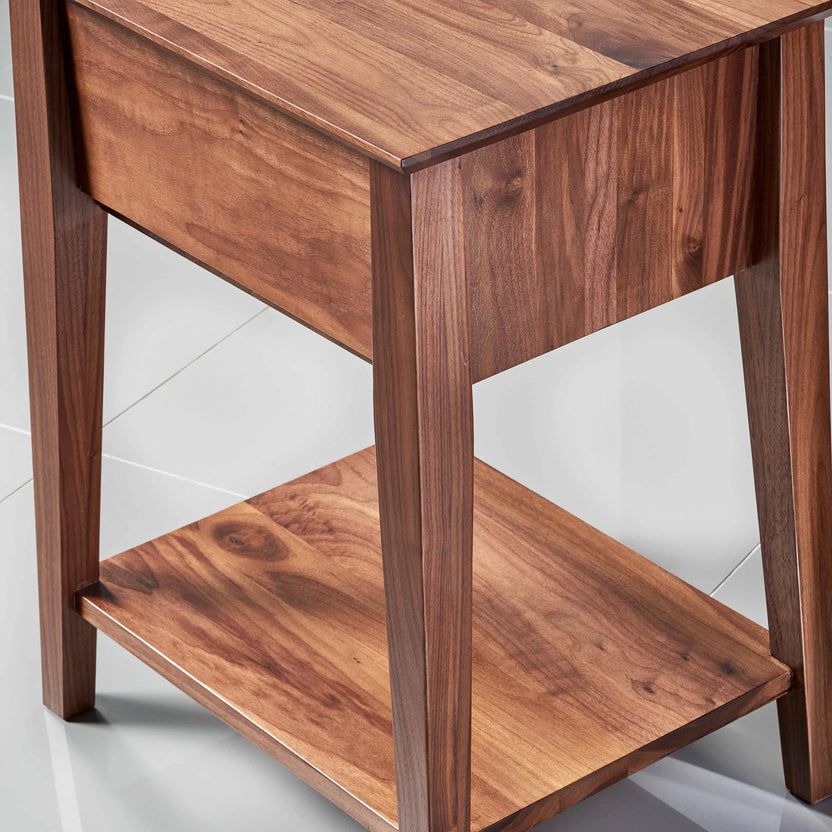 Jolanda Bedside Table 1 Drawer 50 x 40cm Solid American Walnut