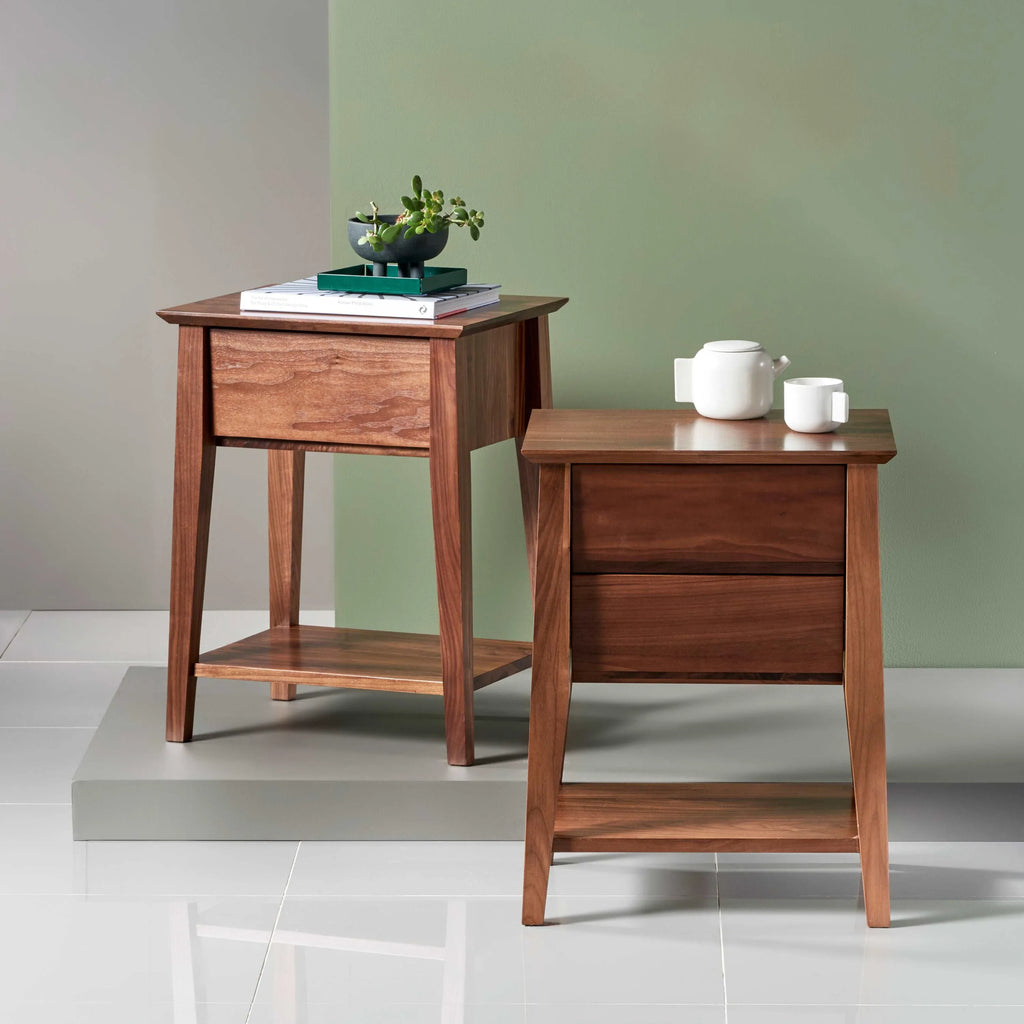 Jolanda Bedside Table 1 Drawer 50 x 40cm Solid American Walnut