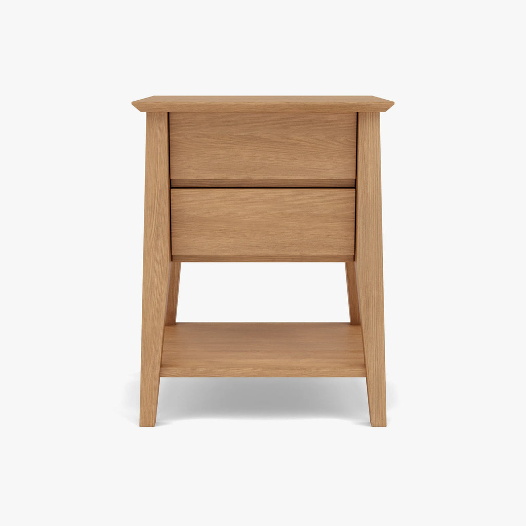 Jolanda Bedside Table 2 Drawers 50 x 40cm Solid American Oak