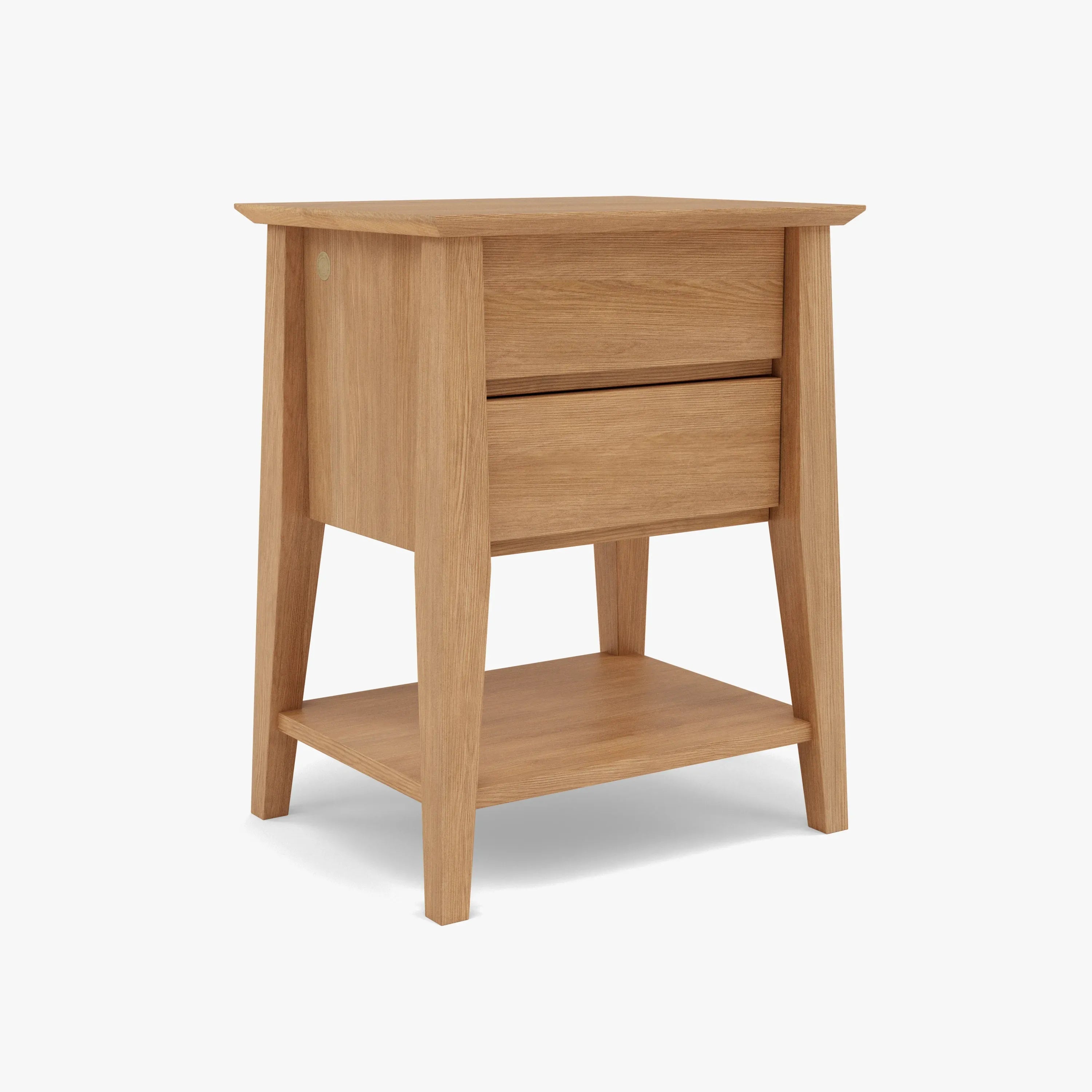 Jolanda Bedside Table 2 Drawers 50 x 40cm Solid American Oak
