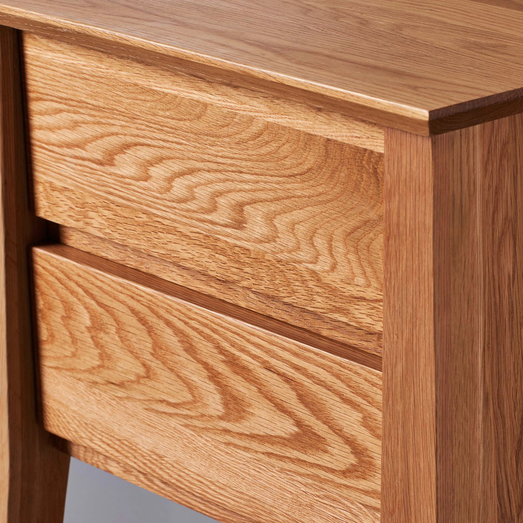 Jolanda Bedside Table 2 Drawers 50 x 40cm Solid American Oak