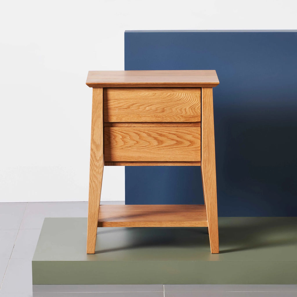 Jolanda Bedside Table 2 Drawers 50 x 40cm Solid American Oak