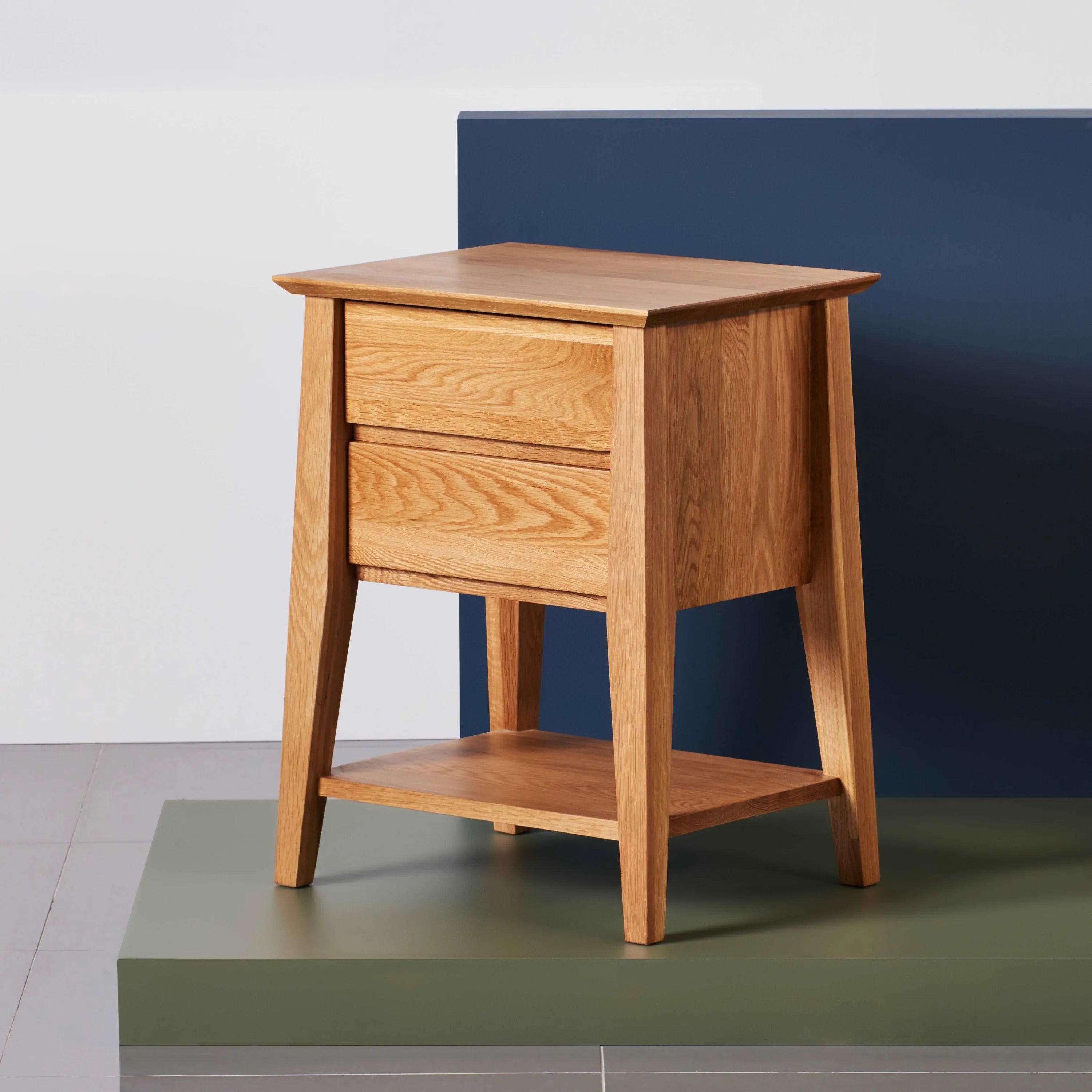 Jolanda Bedside Table 2 Drawers 50 x 40cm Solid American Oak