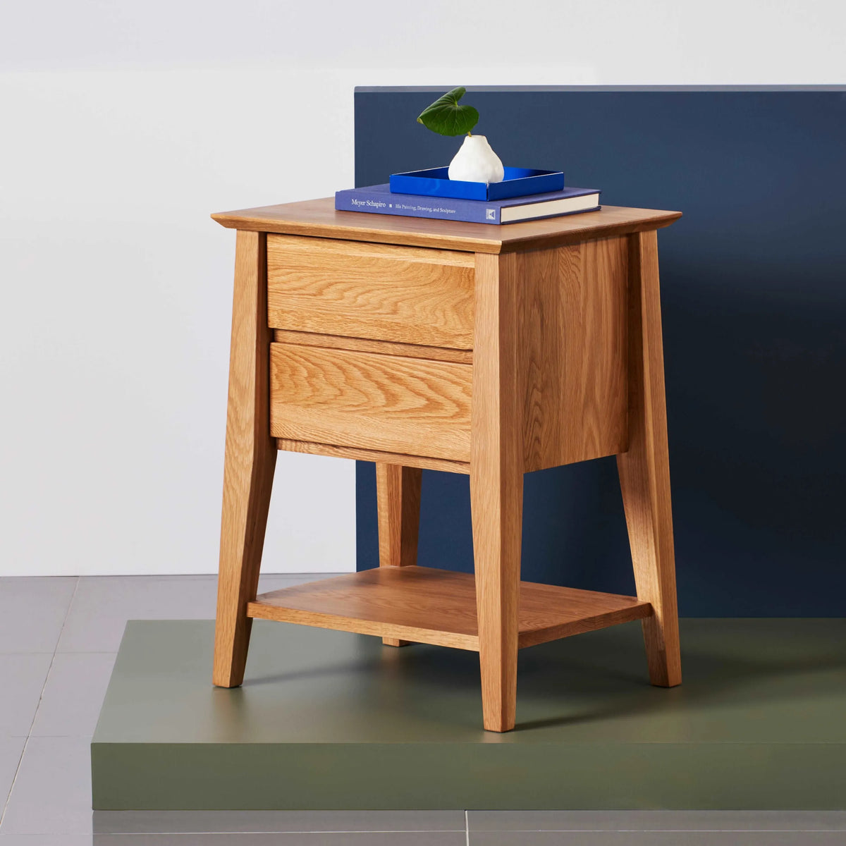Jolanda Bedside Table 2 Drawers 50 x 40cm Solid American Oak