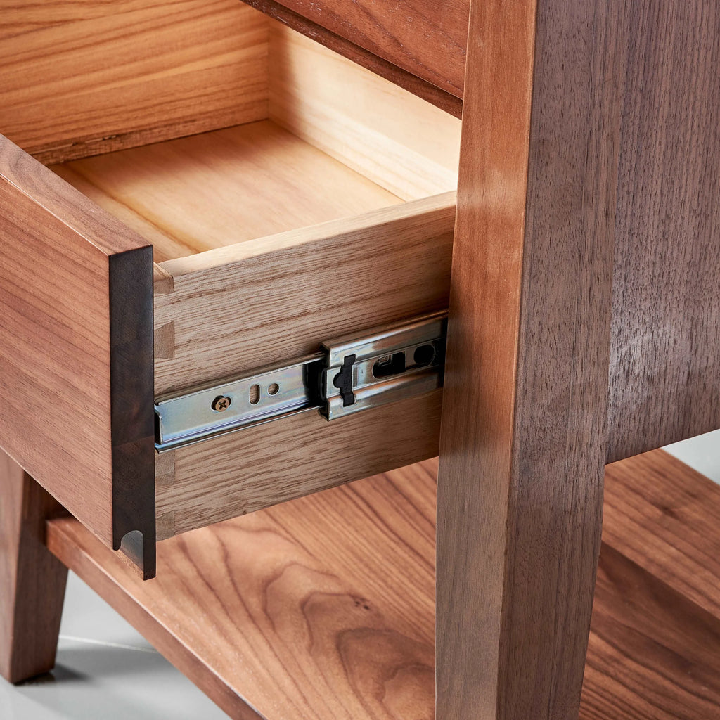 Jolanda Bedside Table 2 Drawers 50 x 40cm Solid American Walnut