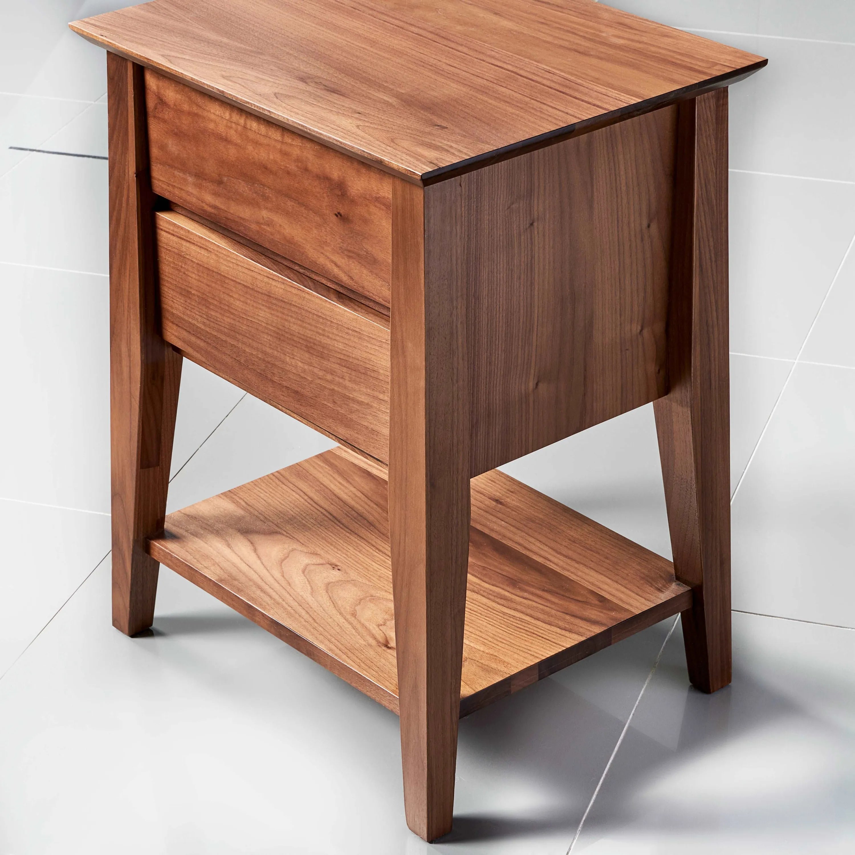 Jolanda Bedside Table 2 Drawers 50 x 40cm Solid American Walnut