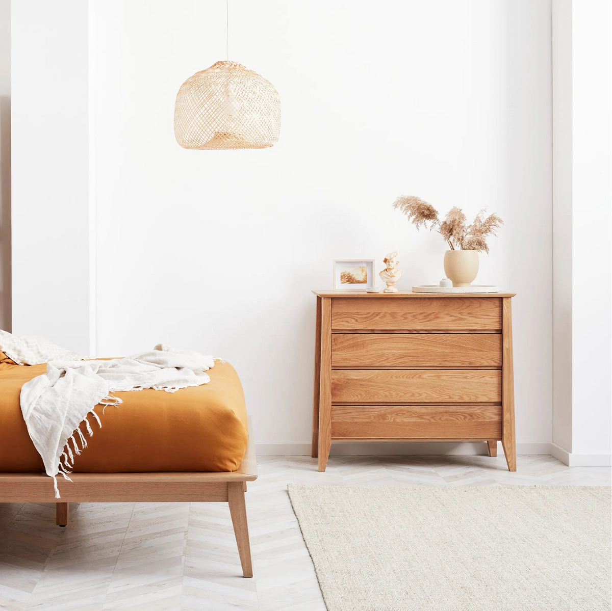 Jolanda Chest 4 Drawers 100 x 50cm Solid American Oak