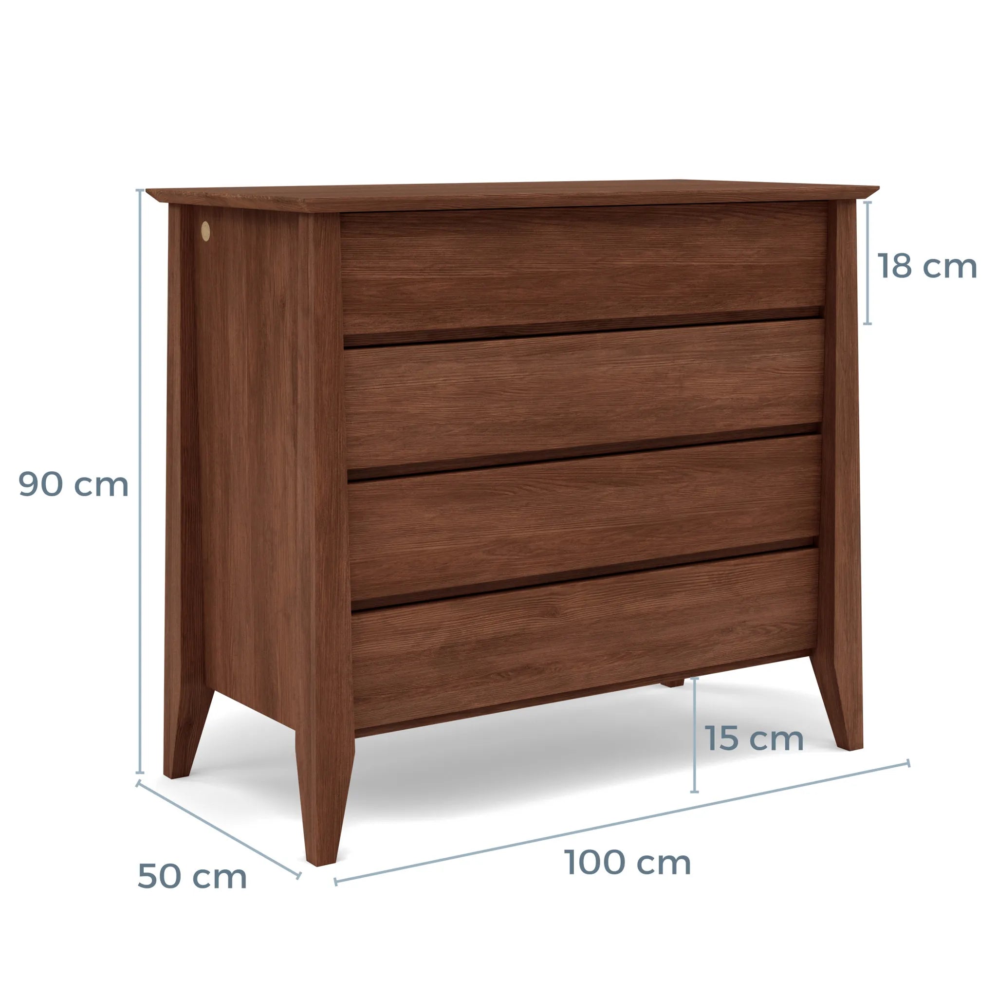 Jolanda Chest 4 Drawers 100 x 50cm Solid American Walnut