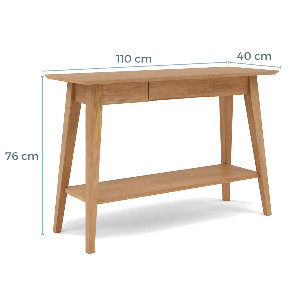Jolanda Console Table 110 x 40cm Solid American Oak