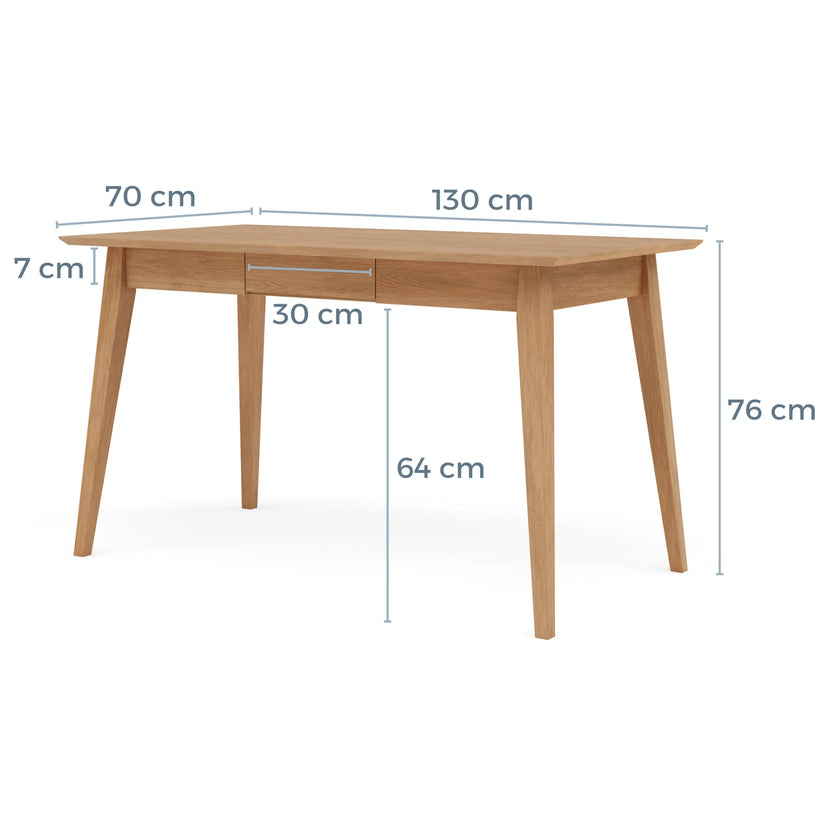 Jolanda Office Desk 130 x 70cm Solid American Oak