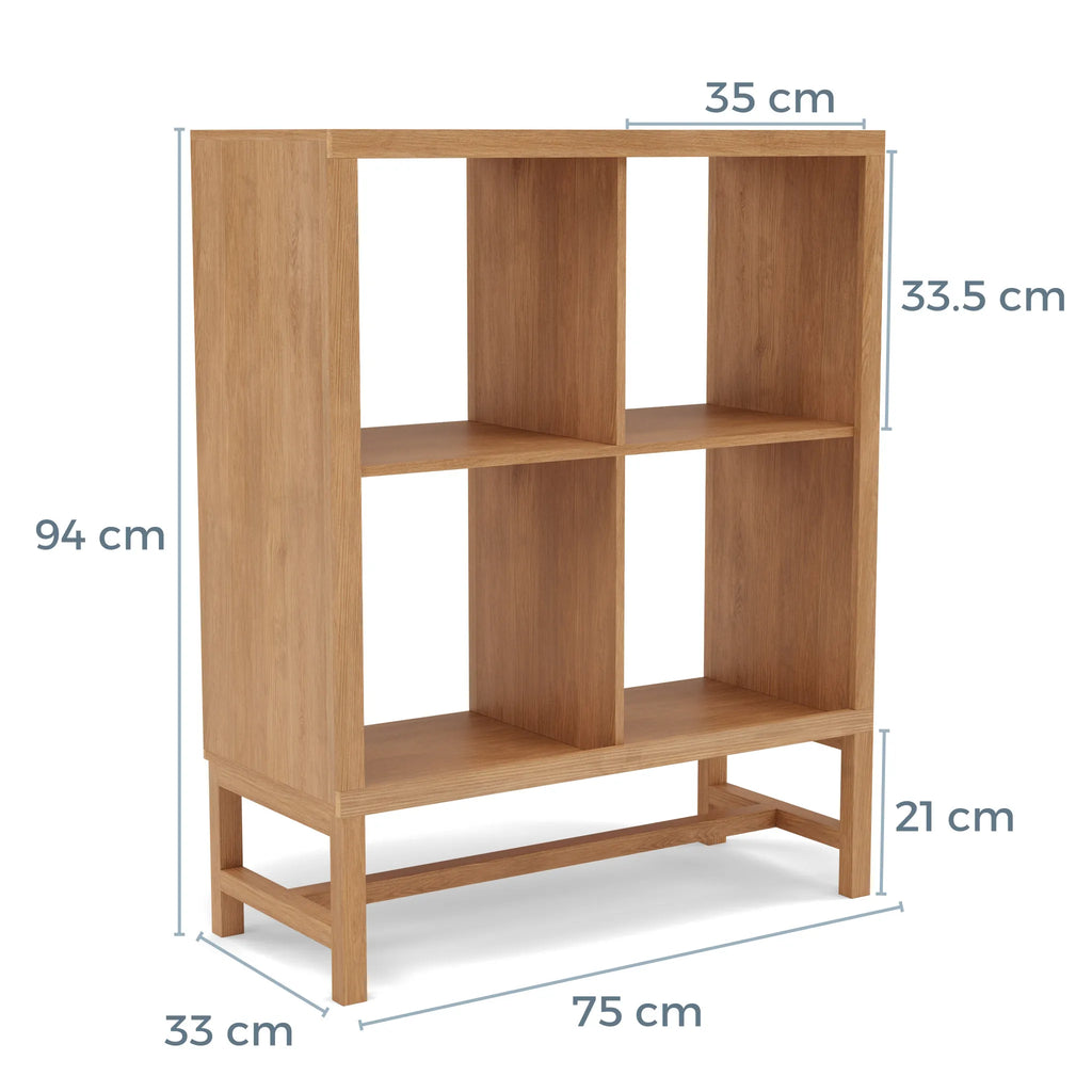 Jonas Display Shelf 2 x 2 75 x 33 x 94cm American Oak
