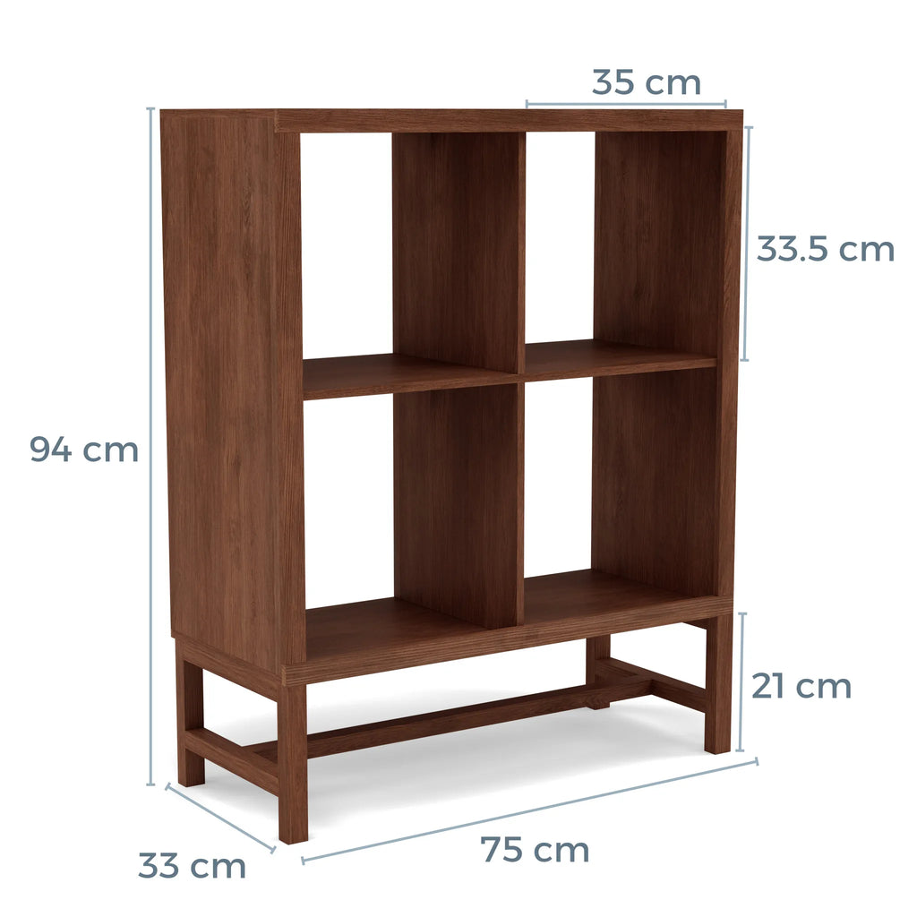 Jonas Display Shelf 2 x 2 75 x 33 x 94cm American Walnut