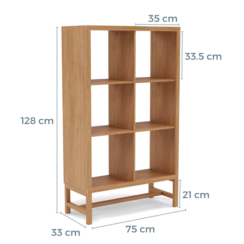 Jonas Display Shelf 2 x 3 75 x 33 x 128cm American Oak