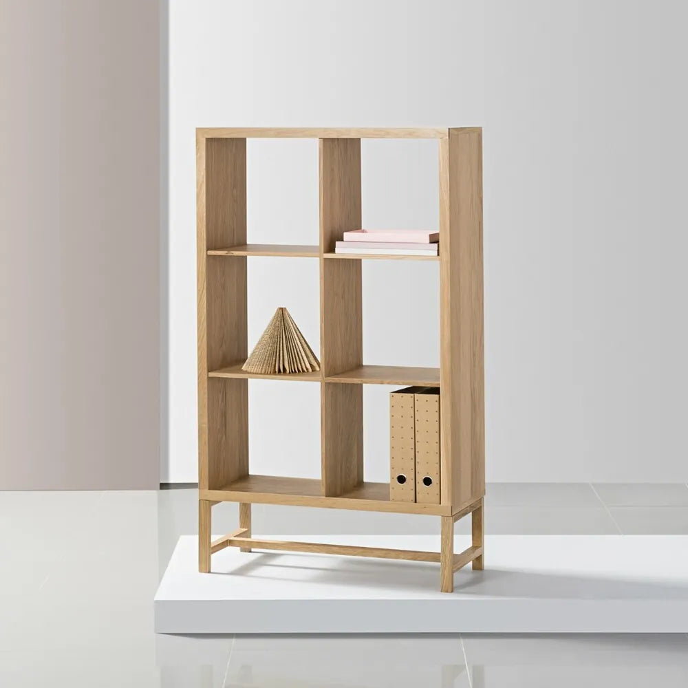 Jonas Display Shelf 2 x 3 75 x 33 x 128cm American Oak