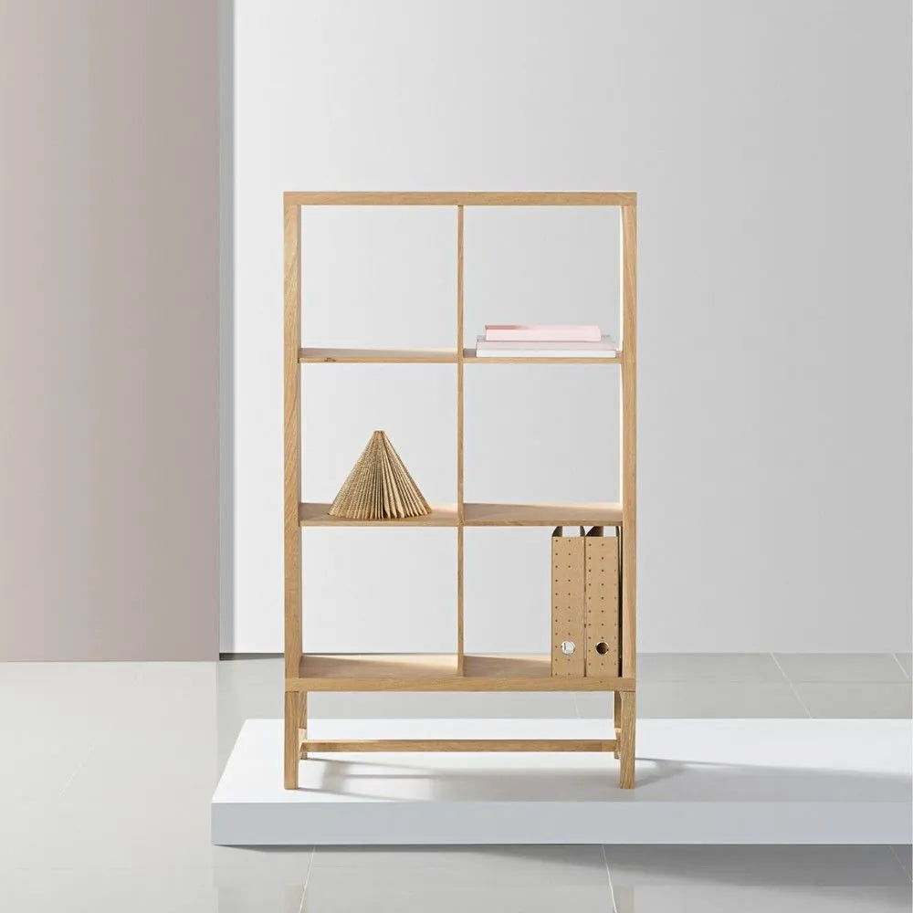 Jonas Display Shelf 2 x 3 75 x 33 x 128cm American Oak