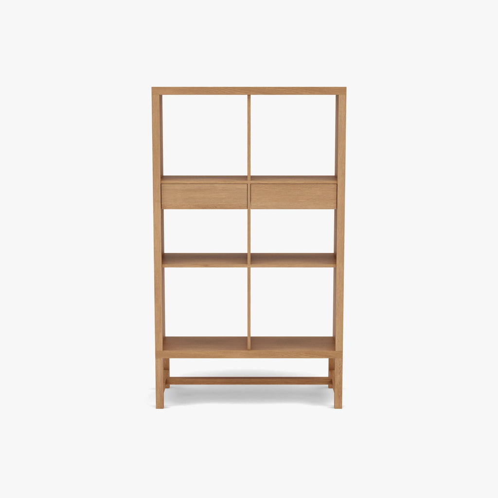 Jonas Display Shelf 2 x 3 with Drawers 75 x 33 x 128cm American Oak