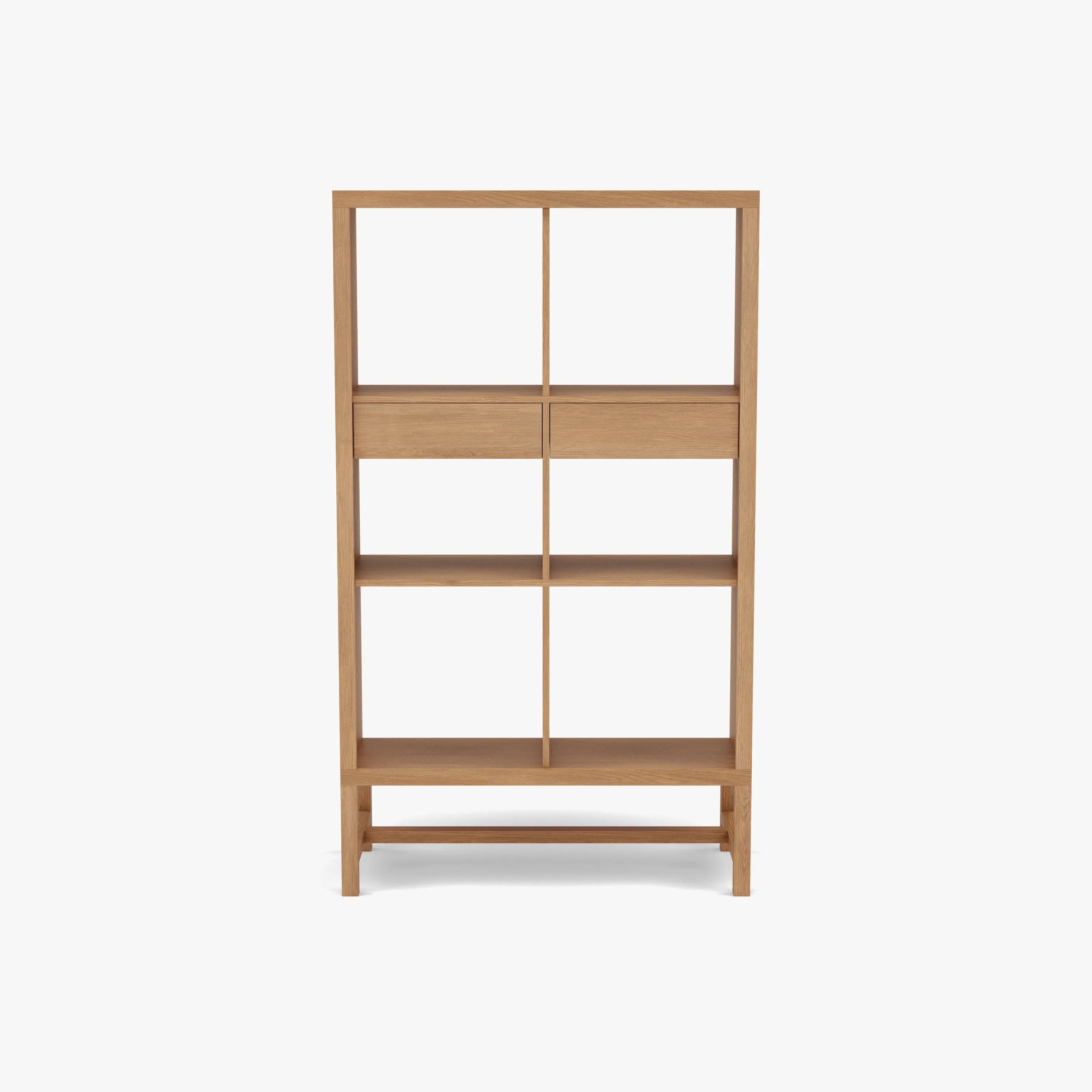 Jonas Display Shelf 2 x 3 with Drawers 75 x 33 x 128cm American Oak