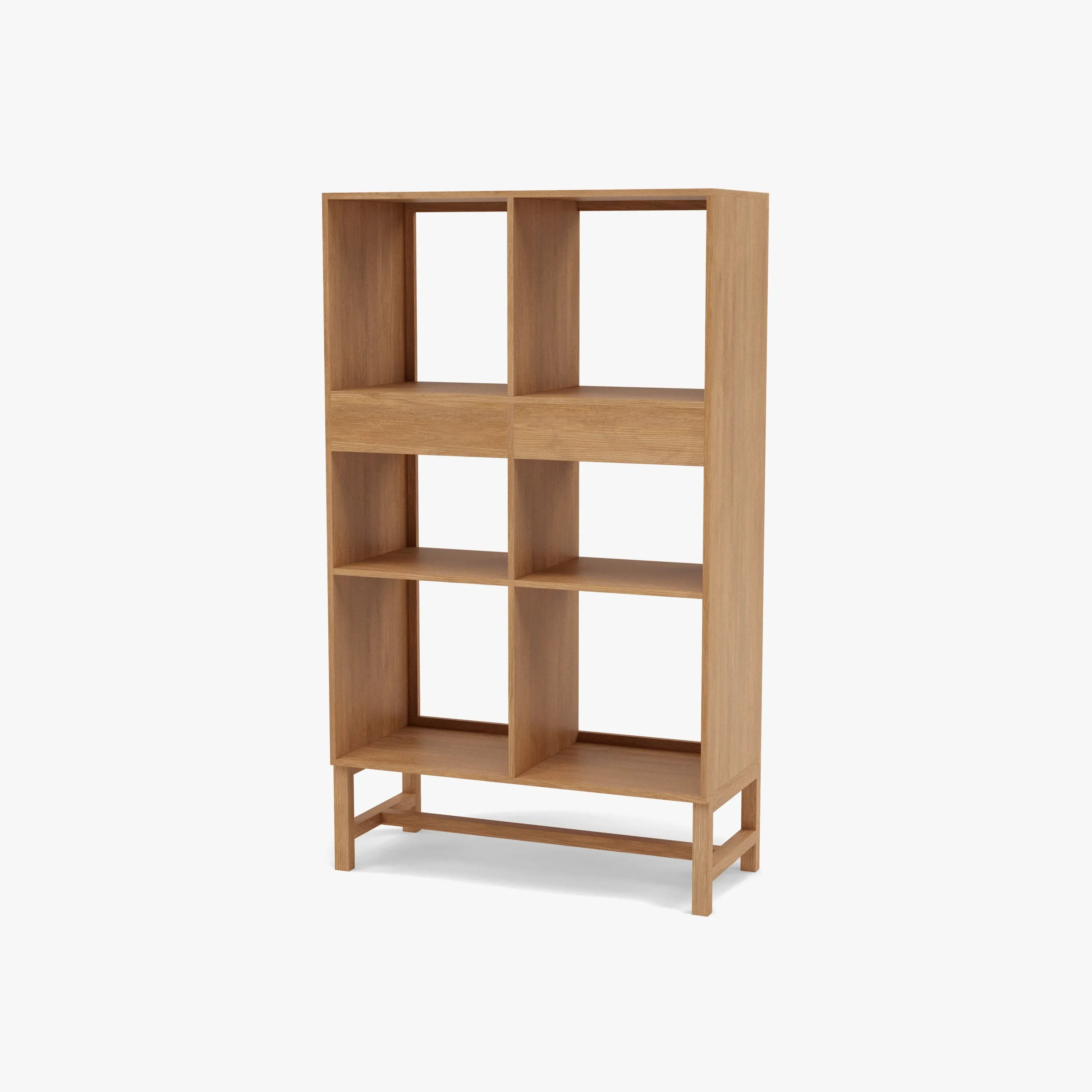 Jonas Display Shelf 2 x 3 with Drawers 75 x 33 x 128cm American Oak