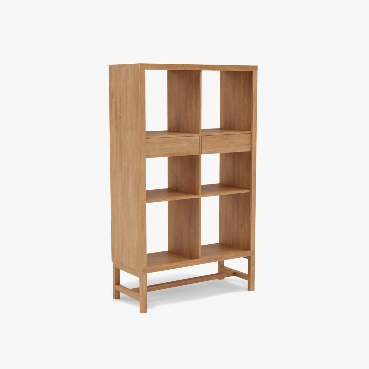 Jonas Display Shelf 2 x 3 with Drawers 75 x 33 x 128cm American Oak
