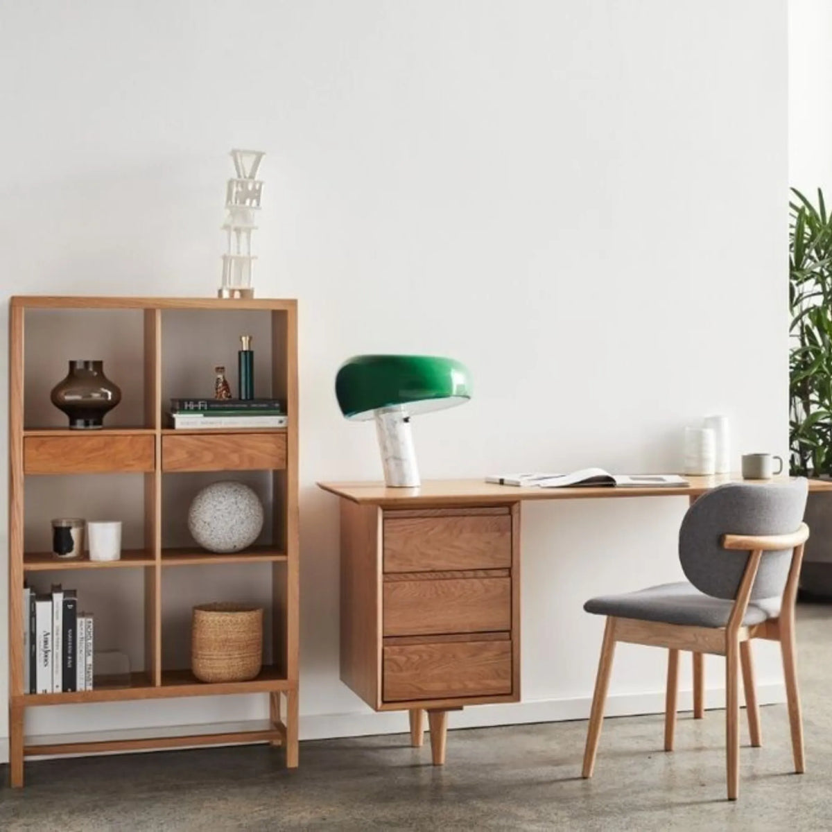 Jonas Display Shelf 2 x 3 with Drawers 75 x 33 x 128cm American Oak