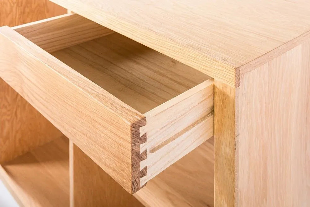 Jonas Display Shelf 2 x 3 with Drawers 75 x 33 x 128cm American Oak