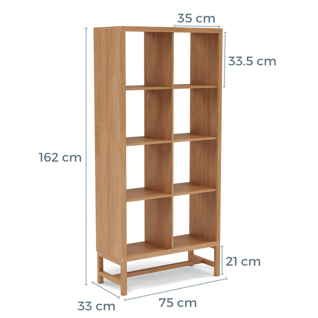 Jonas Display Shelf 2 x 4 75 x 33 x 162cm American Oak