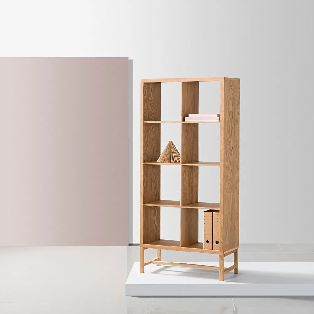 Jonas Display Shelf 2 x 4 75 x 33 x 162cm American Oak