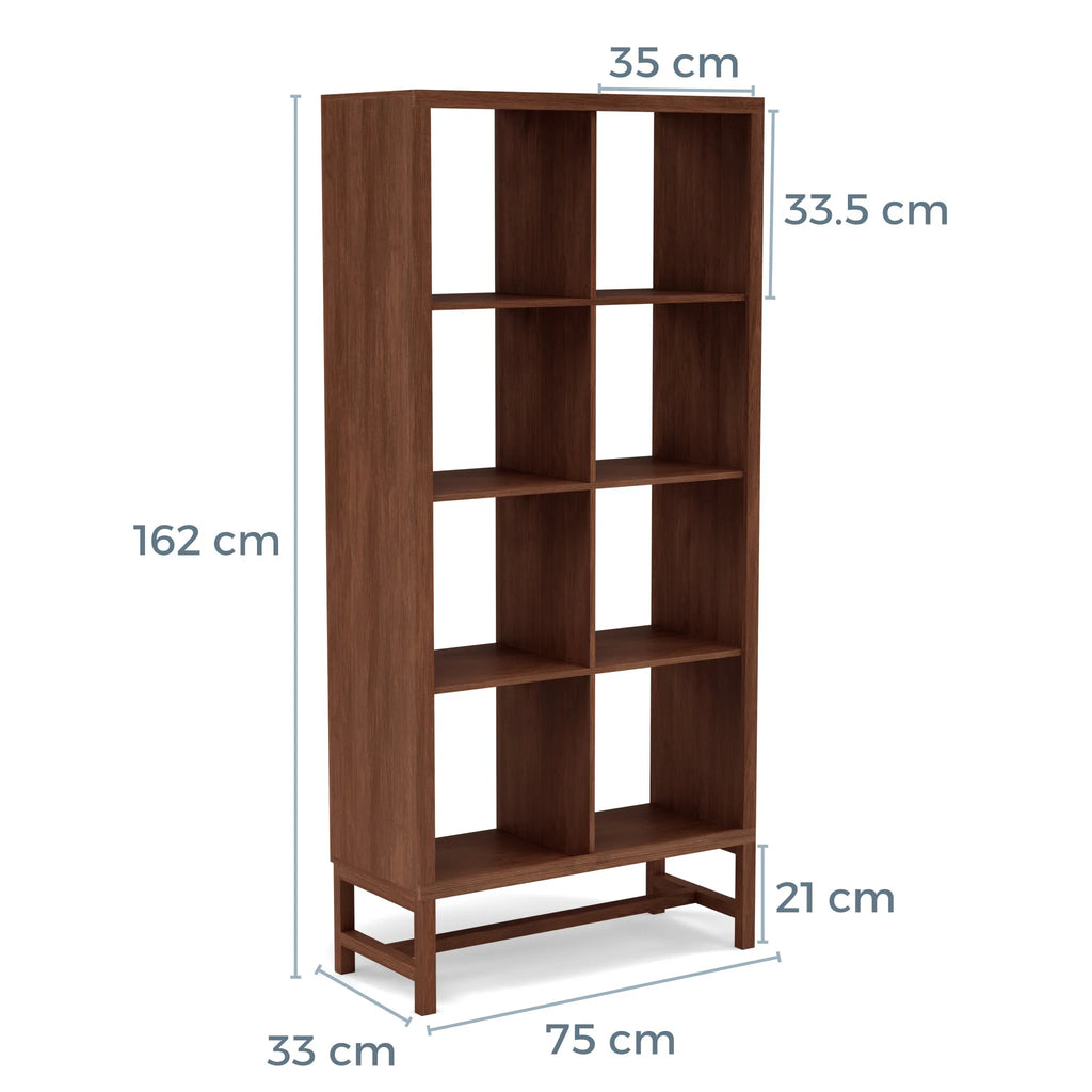 Jonas Display Shelf 2 x 4 75 x 33 x 162cm American Walnut