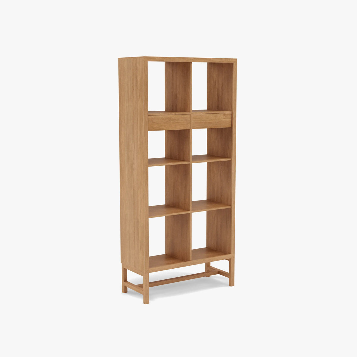 Jonas Display Shelf 2 x 4 with Drawers 75 x 33 x 162cm American Oak