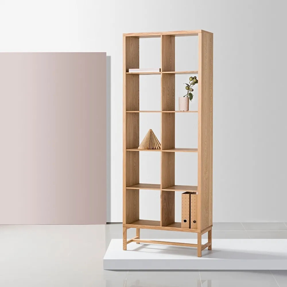 Jonas Display Shelf 2 x 5 75 x 33 x 196cm American Oak