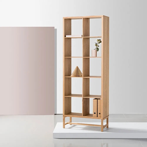 Jonas Display Shelf 2 x 5 75 x 33 x 196cm American Oak