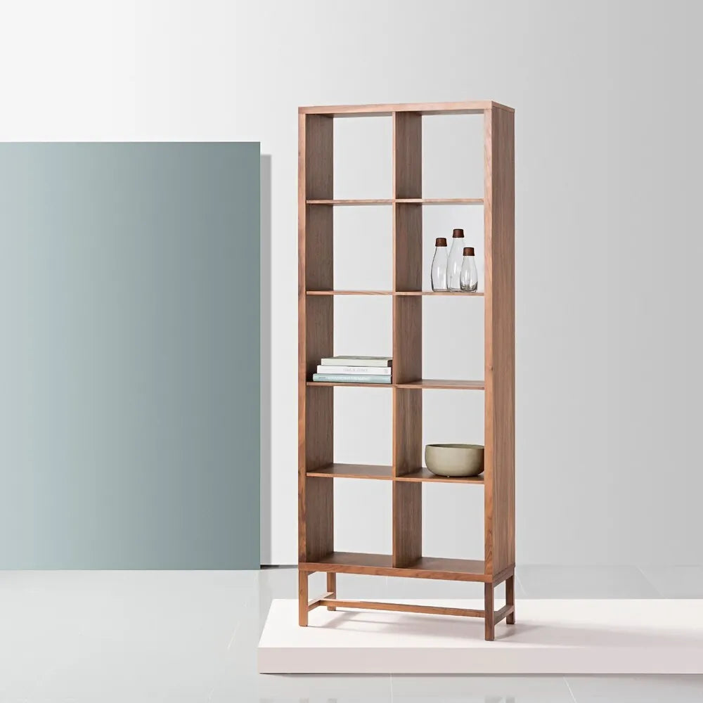 Jonas Display Shelf 2 x 5 75 x 33 x 196cm American Walnut