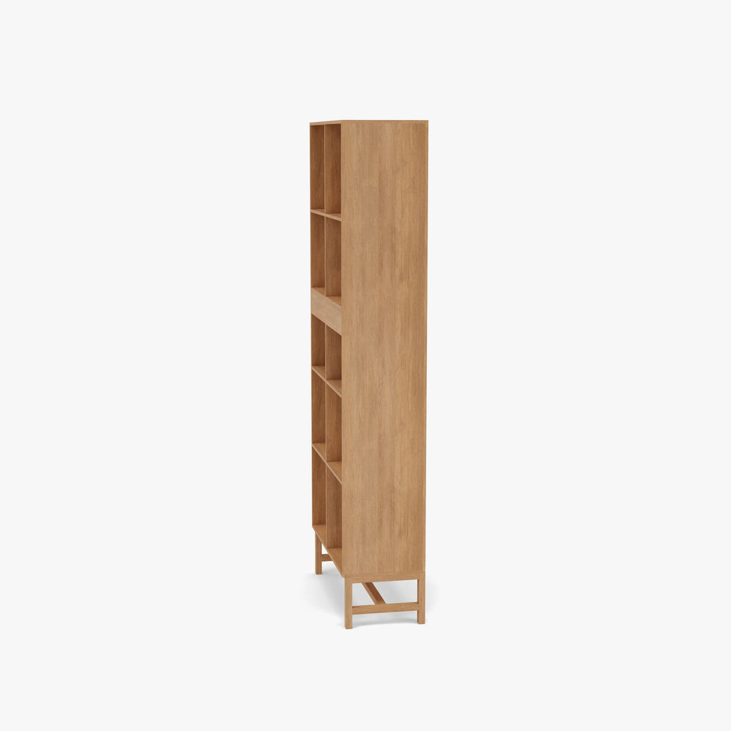 Jonas Display Shelf 2 x 5 with Drawers 75 x 33 x 196cm American Oak