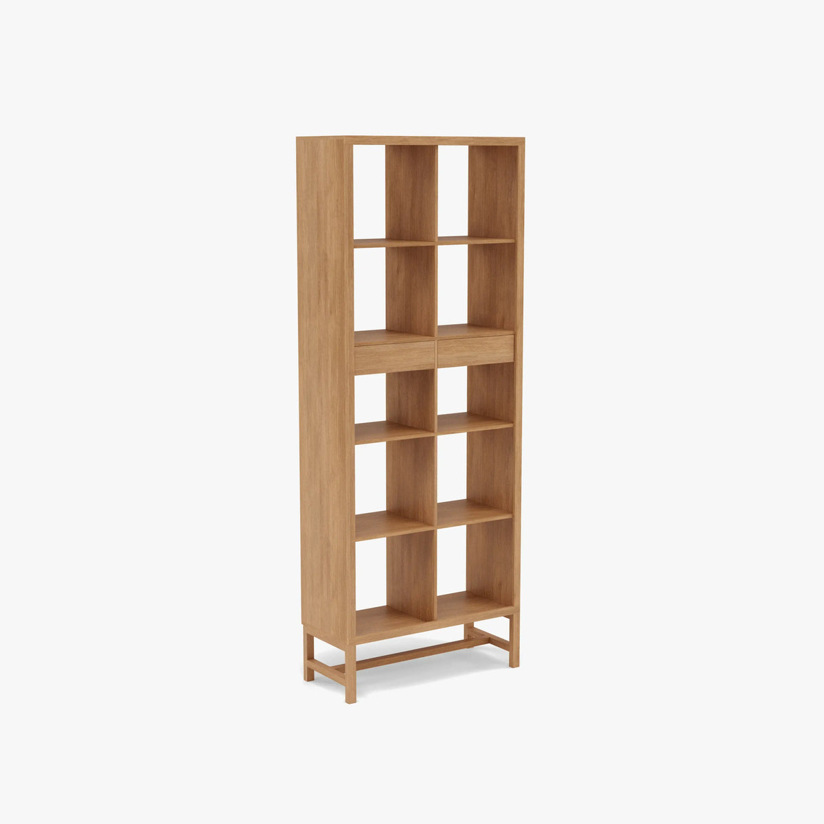 Jonas Display Shelf 2 x 5 with Drawers 75 x 33 x 196cm American Oak