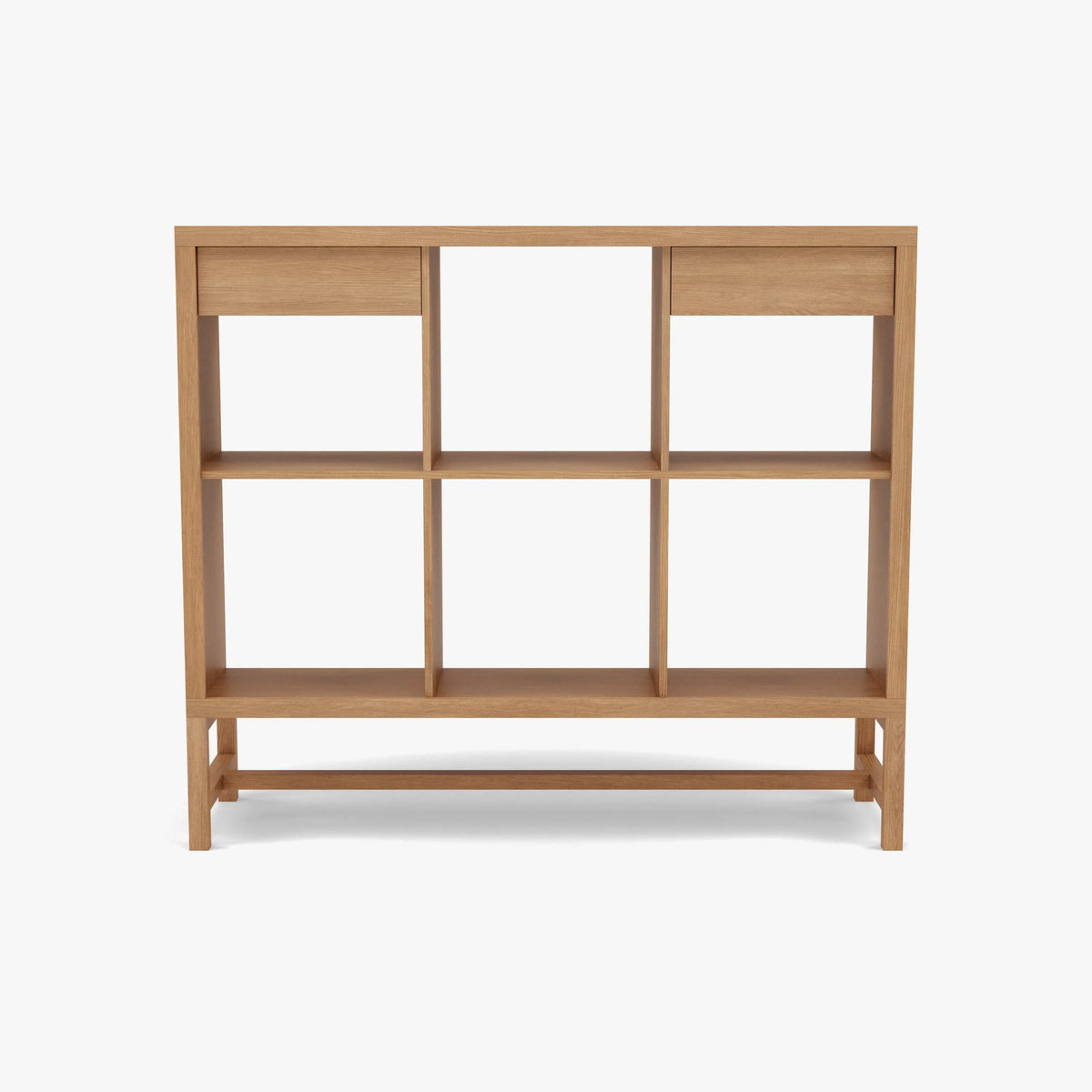 Jonas Display Shelf 3 x 2 with Drawers 110 x 33 x 94cm American Oak