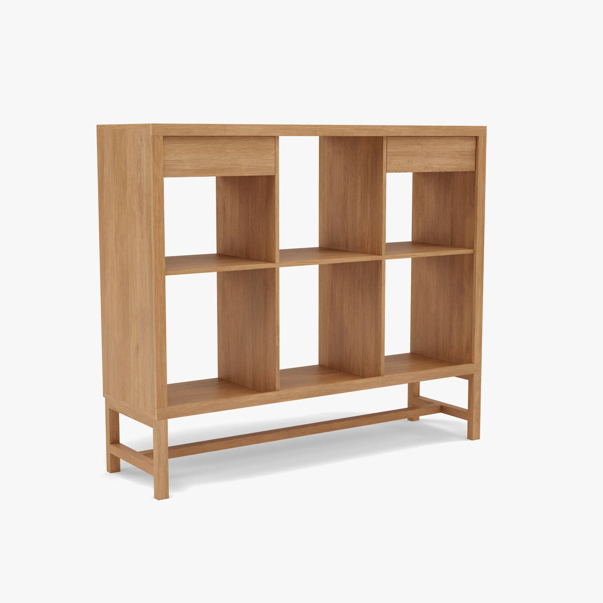 Jonas Display Shelf 3 x 2 with Drawers 110 x 33 x 94cm American Oak