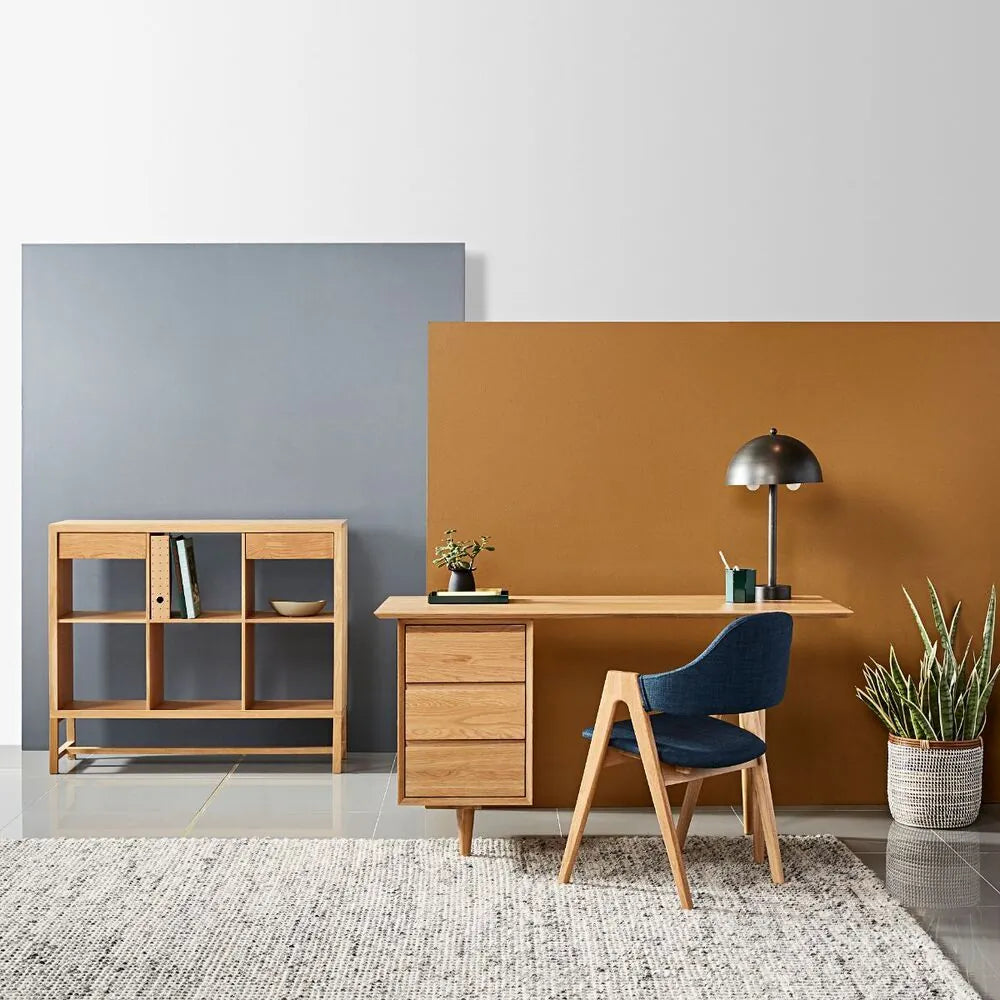 Jonas Display Shelf 3 x 2 with Drawers 110 x 33 x 94cm American Oak