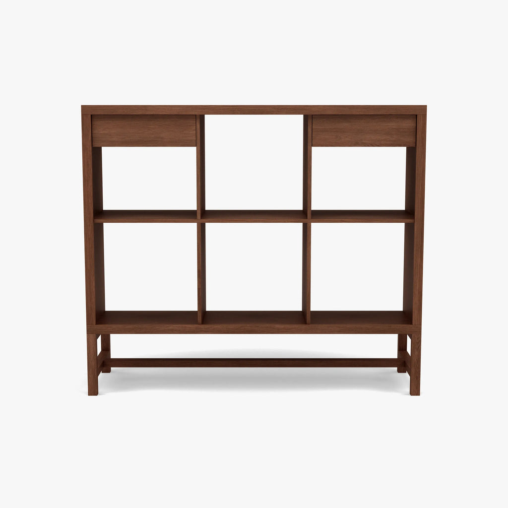 Jonas Display Shelf 3 x 2 with Drawers 110 x 33 x 94cm American Walnut