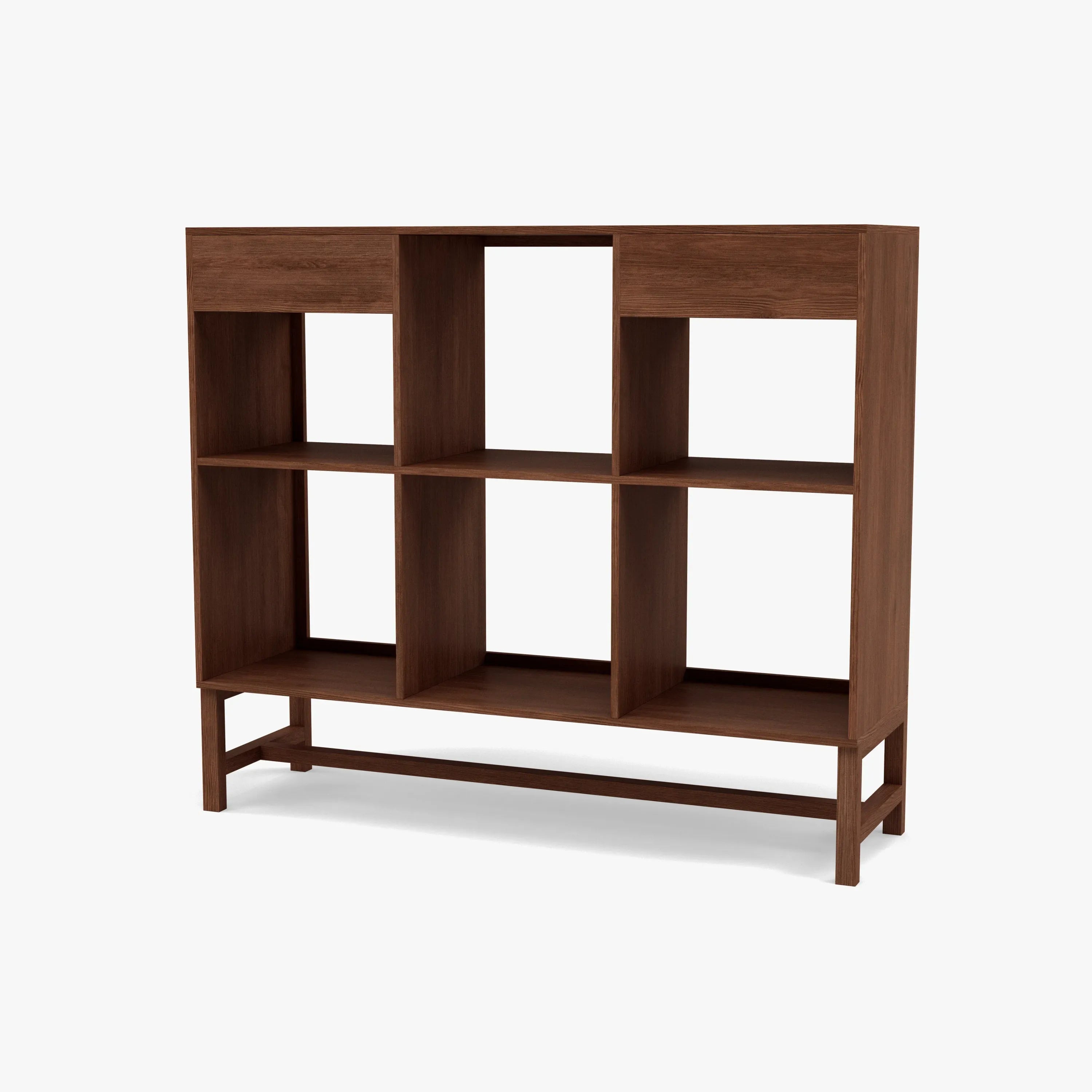 Jonas Display Shelf 3 x 2 with Drawers 110 x 33 x 94cm American Walnut
