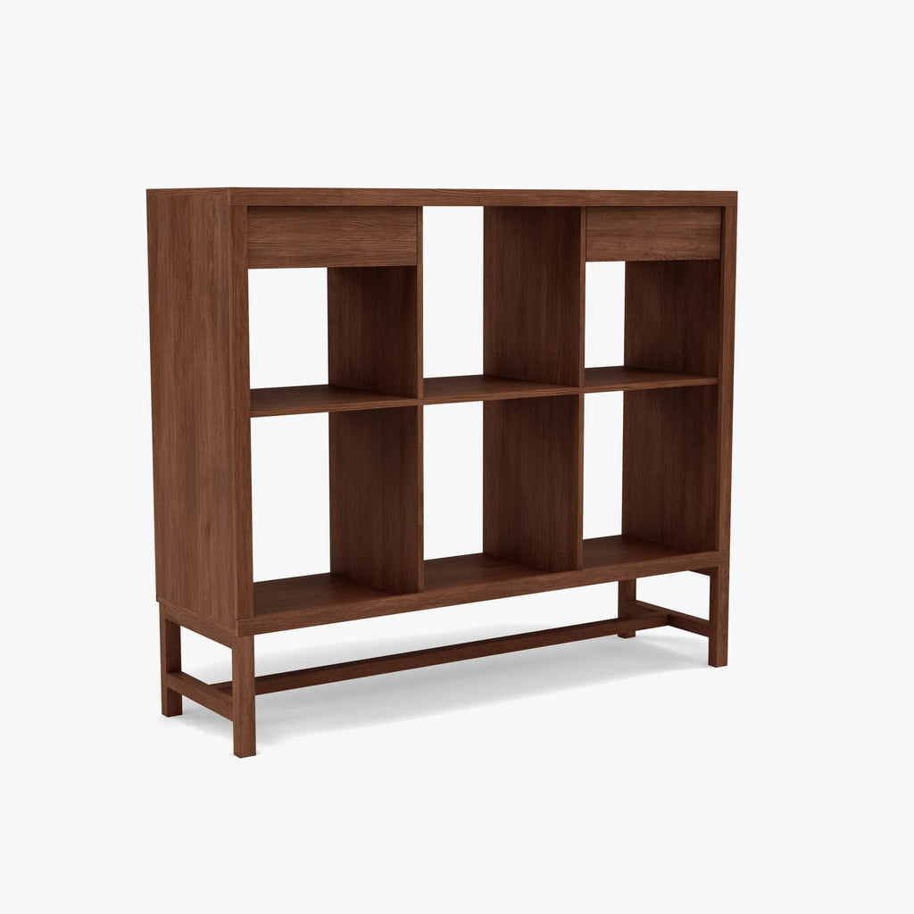 Jonas Display Shelf 3 x 2 with Drawers 110 x 33 x 94cm American Walnut