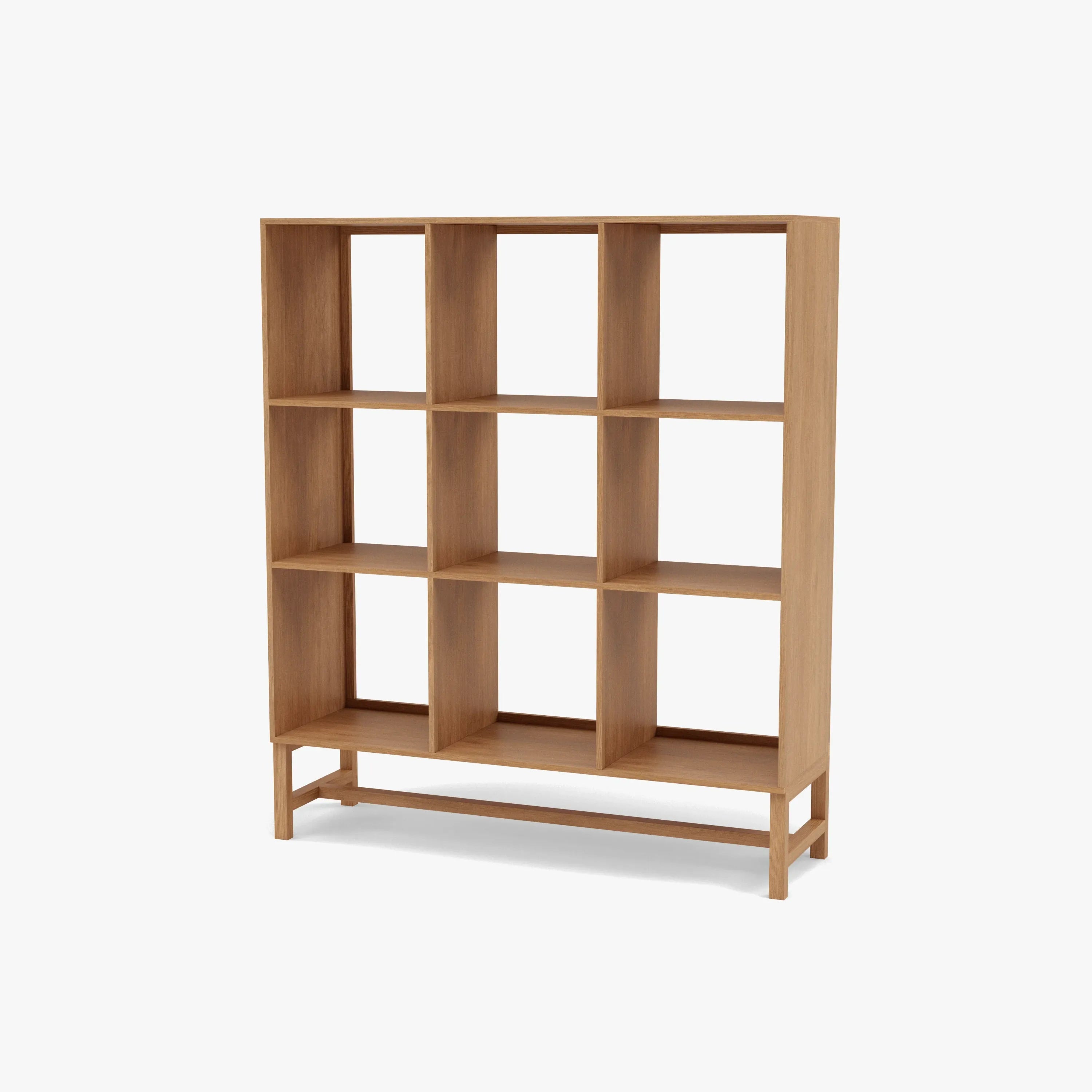 Jonas Display Shelf 3 x 3 110 x 33 x 128cm American Oak