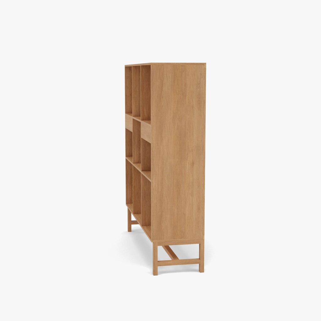 Jonas Display Shelf 3 x 3 with Drawers 110 x 33 x 128cm American Oak