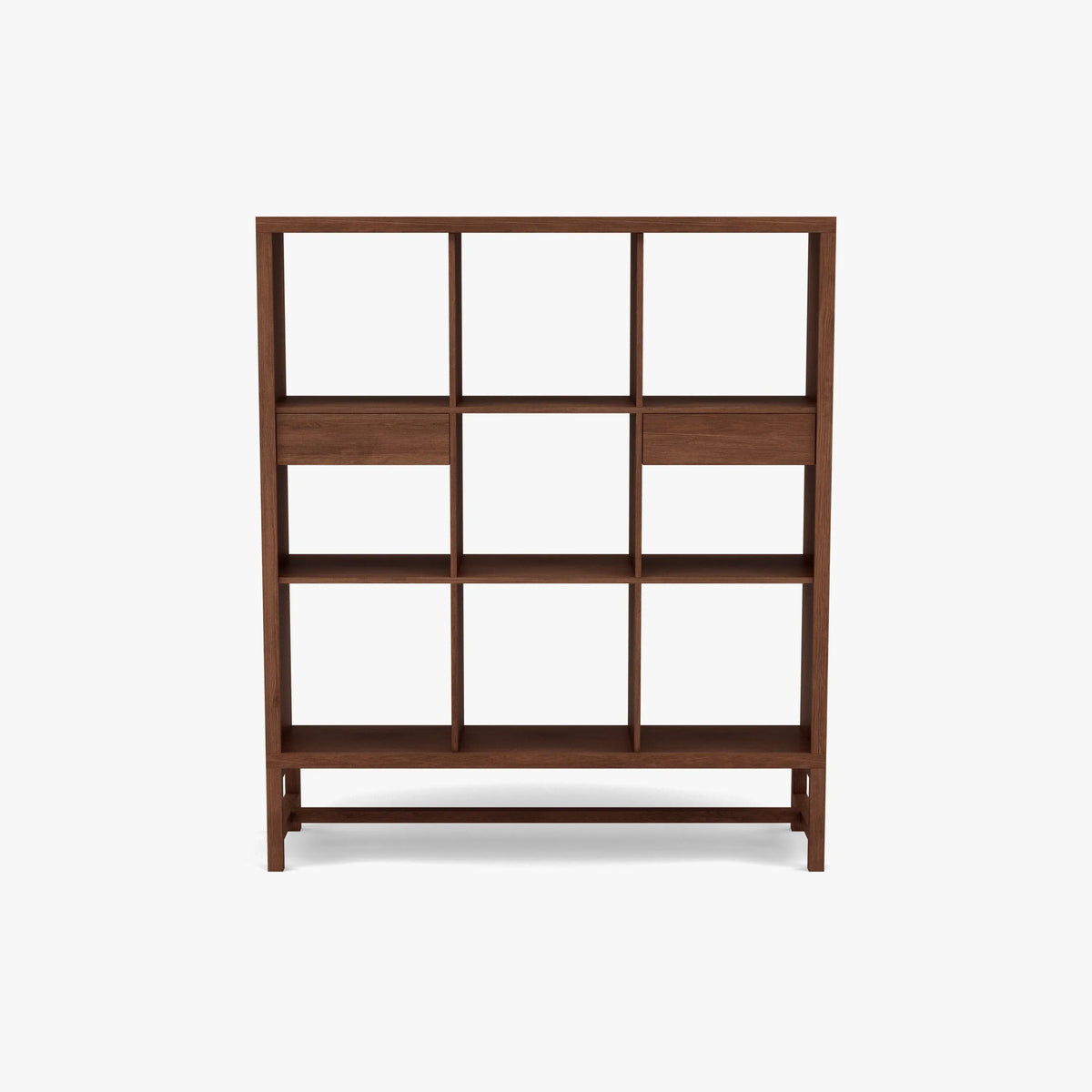 Jonas Display Shelf 3 x 3 with Drawers 110 x 33 x 128cm American Walnut